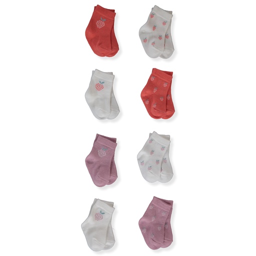 [8697558081111AR1] SET DE 2 CALCETINES/CALCETAS SUMMER VIBES ECRU-SPICED CORAL 