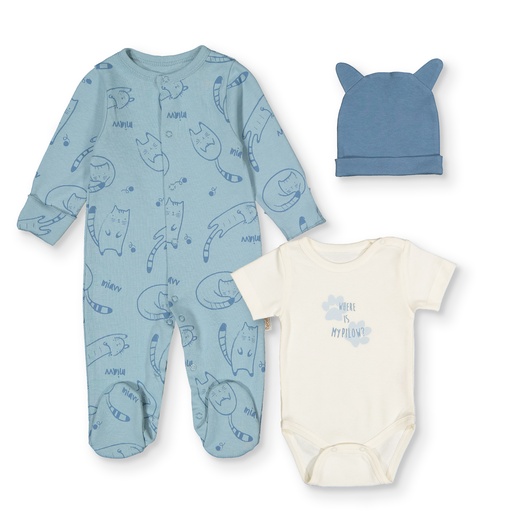 SET DE 3 PIEZAS ORGANIC SLEEPY CAT